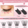 Picture of Cluster Lashes, 72 Pcs Individual Lashes, Lash Clusters DIY Eyelash Extension, Natural Lashes Super Thin Band Reusable Soft & Comfortable (Natural-D-12-18 mix)