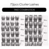 Picture of Cluster Lashes 72 Individual Lashes Clusters Eyelash Extensions False Eyelashes DIY Wispy Fluffy Lash Extension Kit Reusable False Eyelashes Natural Look Mix 10-16mm C D Curl-DM06