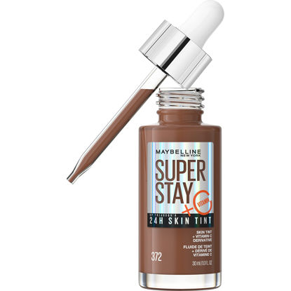 Picture of Maybelline Super Stay Up to 24HR Skin Tint, Radiant Light-to-Medium Coverage Foundation, Makeup Infused With Vitamin C, 372, 1 Count