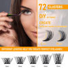 Picture of Lash Clusters DIY Lash Extensions 72 Clusters Lashes D Curl Individual Lashes Wisps DIY at Home (B09,D-14mm)