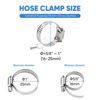 Picture of TICONN 20PCS Hose Clamp Set - 5/8''-1'' 304 Stainless Steel Worm Gear Hose Clamps for Pipe, Intercooler, Plumbing, Tube and Fuel Line