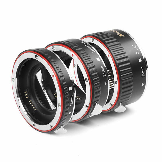 Picture of D&F AF Auto Focus Macro Extension Tube Set EOS EF/EF-S Lens Close-ups for Canon EOS EF Lens Such as Canon 7D,500D,600D,700D,5D Mark II III, Rebel T2i, T3i, T5i.