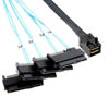 Picture of ADCAUDX Mini SAS to SAS Cable: 1M SFF-8643 to SAS SFF-8643 to SFF-8482 Connector 4X SAS 29Pin with SATA Power Adapter Cable (3.3FT)