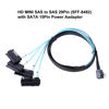 Picture of ADCAUDX Mini SAS to SAS Cable: 1M SFF-8643 to SAS SFF-8643 to SFF-8482 Connector 4X SAS 29Pin with SATA Power Adapter Cable (3.3FT)