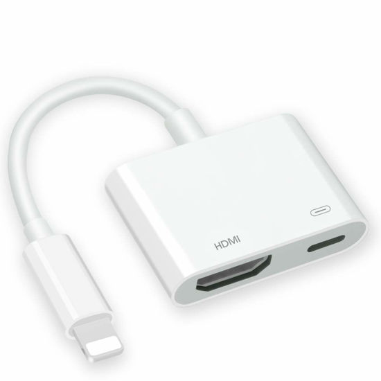 Apple Lightning to HDMI Digital AV Adapter,[Apple MFi Certified] 1080P HDMI  Sync Screen Digital Audio AV Converter with Charging Port for iPhone