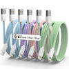 Picture of iPhone Charger [Apple MFi Certified] 6Pack 3/3/6/6/6/9 FT Long Lightning Cable Fast USB Charging High Speed Data Cord Compatible iPhone 14 13 12 11 Pro Max XR XS X 8 7 6 Plus SE - Pastel Cute Colors