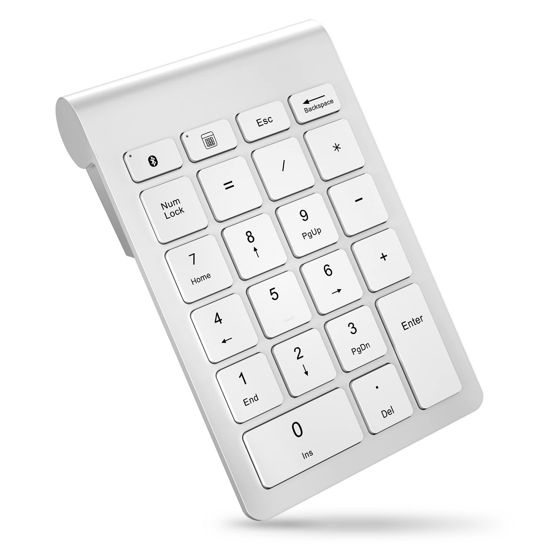 Picture of Foloda Bluetooth Wireless Number Pads: 22 Keys Wireless Financial Accounting Numeric Keypad, External 10 Key Numpad Numbers Keyboard for Laptop Computer Surface Pro Notebook Desktop