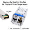 Picture of 2 Pack 1.25G/s Bidi Gigabit Single-Mode Fiber to Ethernet Media Converter with 2PCS Bidi SFP LC Dual Transceiver Module Included, 10/100/1000Base-Tx to 1000Base-LX SMF RJ45 to SFP Slot up to 550M