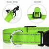 Picture of TagME Reflective Nylon Dog Collars, Adjustable Classic Dog Collar with Quick Release Buckle for Medium Dogs, Green, 1.0" Width