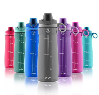 Picture of Pogo BPA-Free Tritan Plastic Water Bottle with Chug Lid, 18 Oz, Grey