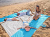 Picture of WEKAPO Beach Blanket Sandproof, Extra Large Oversized 10'X 9' for 2-8 Person Beach Mat, Big & Compact Sand Free Mat Quick Drying, Lightweight & Durable with 6 Stakes & 4 Corner Pockets