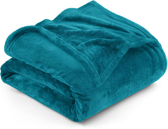 Picture of Utopia Bedding Fleece Blanket Full Size Turquoise 300GSM Luxury Fuzzy Soft Anti-Static Microfiber Bed Blanket (90x84 Inches)