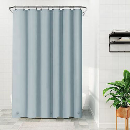 Picture of Barossa Design Shower Curtain Liner - Premium PEVA Shower Liner for Bathroom, BPA & PVC Free, No Chemical Smell, Lightweight Standard Size Shower Curtain with 3 Magnets, Metal Grommets - Stone Blue