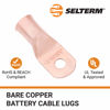 Picture of SELTERM 25pcs 3/0 AWG 5/16" Stud Battery Lugs, Ring Terminals, Heavy Duty Copper Wire Lugs, Battery Cable Ends, 000 Gauge Ring Terminal Connectors, UL Bare Copper Eyelets Electrical Battery Cable Lugs