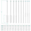 Picture of CiaraQ Bottle Cleaning Brushes, 8 Inch Nylon Tube Brush Set, Cleaner for Narrow Neck Bottles Cups with Hook, Set of 10pcs. White