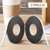 Picture of 2 Rolls Double Sided Foam Tape PE Foam Tape Sponge Soft Mounting Adhesive Tape (Black,1/2 Inch by 50 Feet)