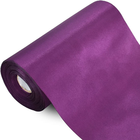 4 Inch x 22 Yards Wide Purple Satin Ribbon Solid Fabric Large Ribbon for Cutting  Ceremony Kit Grand Opening Chair Sash Table Hair Car Bows Sewing Craft Gift  Wrapping Wedding Party Decoration 