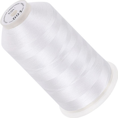 Picture of New brothread - Single Huge Spool 5000M Each Polyester Embroidery Machine Thread 40WT for Commercial and Domestic Machines - White