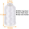 Picture of New brothread - Single Huge Spool 5000M Each Polyester Embroidery Machine Thread 40WT for Commercial and Domestic Machines - White