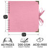 Picture of Bstorify Square Scrapbook Photo Albums 60 Pages (8 x 8 Inch) Pink Thick Paper, Hardcover, Metal Corners, Ribbon Closure - Ideal for Your Scrapbooking Albums, Art & Craft Projects (Pink, 8 x 8 Inch)