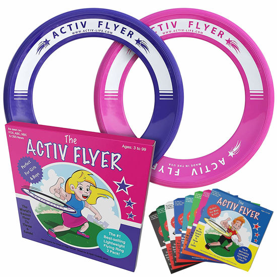 Picture of Activ Life The Active Flyer Flying Disc: Aerodynamic Frisbee Rings, Outdoor Toys & Summer Fun Beach Toys for Kids, Boys or Girls of All Ages, The Perfect Outdoor Toy Gift, 2pack, Pink/Purple