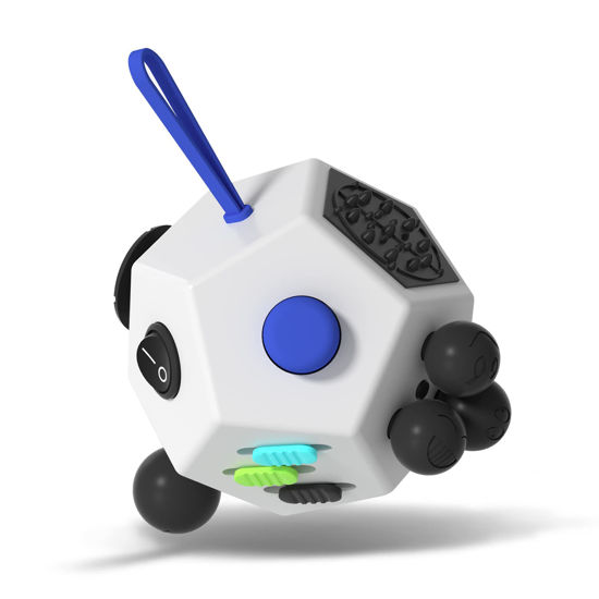 Picture of Fidget Dodecagon -12-Side Fidget Cube Relieves Stress and Anxiety Anti Depression Cube for Children and Adults with Autism (A2 White)