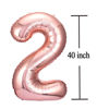 Picture of 20 Number Balloons Rose Gold Big Giant Jumbo Number 20 Foil Mylar Balloons for 20th Birthday Party Supplies 20 Anniversary Events Decorations