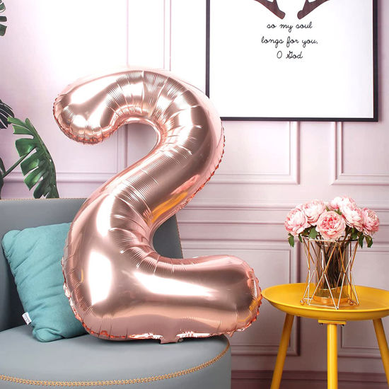 Getuscart 20 Number Balloons Rose Gold Big Giant Jumbo Number 20 Foil