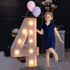 Picture of imprsv 3FT Marquee Light Up Numbers, Mosaic Numbers for Balloons, Number 4 Balloon Frame, Marquee Light Up Letters, 4th 40th Birthday Decorations, 40th Anniversary Party Decor, Large Numbers for Party