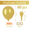 Picture of Voircoloria 105pcs Metallic Gold Balloons 12inch Party Latex Balloons for Birthday Graduation Baby Shower Wedding Anniversary New Year Party Decorations