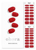 Picture of ohora Semi Cured Gel Nail Strips (N Addict) - Works with Any Nail Lamps, Salon-Quality, Long Lasting, Easy to Apply & Remove - Includes 2 Prep Pads, Nail File & Wooden Stick - Red