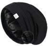 Picture of YANIBEST Silk Satin Bonnet Hair Wrap for Sleeping - Adjustable Stay on Silk Lined Slouchy Beanie Hat for Curly Hair and Braids