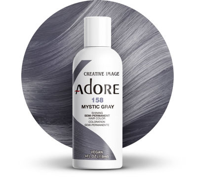 Picture of Adore Semi Permanent Hair Color - Vegan and Cruelty-Free Hair Dye - 4 Fl Oz - 158 Mystic Gray (Pack of 1)