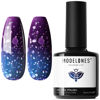 Picture of Modelones Color Changing Gel Nail Polish, 1Pcs 15ML Purple Blue Purple Glitter Mood Temperature Change Gel Polish Set Soak Off Nail Polish Gel DIY Home Salon LED Nail Art Manicure Gifts for Women Girl