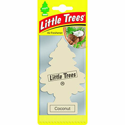 Picture of LITTLE TREES Car Air Freshener | Hanging Paper Tree for Home or Car | Coconut | 24 Pack