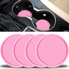 Picture of SINGARO Car Cup Coaster, 4PCS Universal Non-Slip Cup Holders Embedded in Ornaments Coaster, Car Interior Accessories, Pink