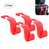 Picture of Amooca Car Seat Headrest Hook 4 Pack Hanger Storage Organizer Universal for Handbag Purse Coat Universal fit Vehicle Car S Type Red