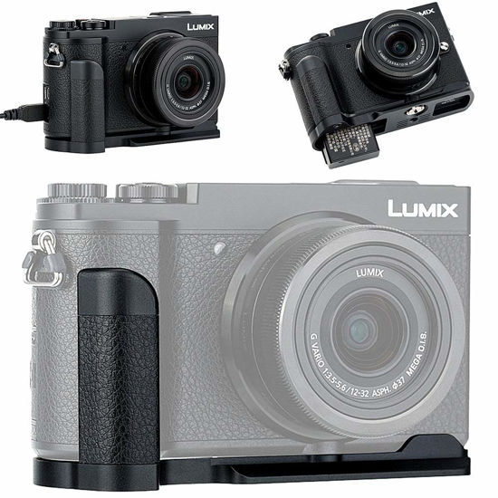 Picture of Metal Hand Grip L Bracket for Panasonic Lumix GX9 GX85 GX80 GX7 Mark III II Anti-Slip Holder, No Blocking to Interfaces Jack & Battery Memory Card Compartment, Replaces Panasonic DMW-HGR2 Camera Grip