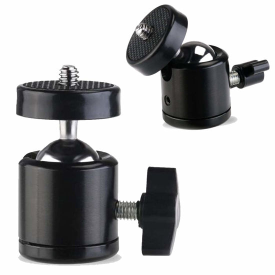 Picture of Universal 1/4" Swivel Mini Ball Head Screw Tripod Mount（2 Pack）, AOQIYUE 360 Degree Rotating Mount Base Adapter for DSLR Cameras HTC Vive Tripods Monopods Camcorder Light Stand