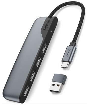 Picture of USB C to USB Hub 4 Ports, Syntech Type C to USB 3.0 Hub with a USB C to USB Adapter (USB 2.0), Thunderbolt 3 to USB Hub Compatible with Thunderbolt 4 MacBook Pro, iPad Pro, iMac