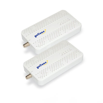 Picture of goCoax MoCA 2.5 Adapter with 2.5GbE Ethernet Port. MoCA 2.5. 1x 2.5GbE Port. Provide 2.5Gbps Bandwidth with existing coaxial Cables. White(2-Pack, MA2500D)