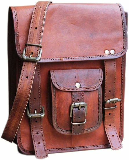 Picture of Vintage Tablet Genuine Vintage Leather ipad/tab/Kindle Satchel Crossbody Shoulder Bag 11 Inch