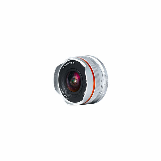 Picture of Brightin Star 10mm F5.6 Fisheye Wide Angle APS-C Manual Foucus Mirrorless Camera Lens, Fit for Sony Alpha ZV-E10, A7IV, A6400, A7II, A7SIII, A7III, A7C, A6600, A6100, A7RIV, A6000, A7RIII(Silver)