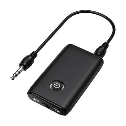 Picture of Ankilo Aux Bluetooth Adapter for Car, Bluetooth 5.0 Transmitter Receiver, Portable Wireless Bluetooth Adapter, 2-in-1 Bluetooth Aux Adapter, Audio Receiver for Laptop, Radio, Headphones, Speakers, TV