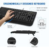 Picture of Wired Keyboard and Mouse Combo, EDJO Full-Sized Ergonomic Computer Keyboard with Palm Rest and Optical Wired Mouse for Windows, Mac OS Desktop/Laptop/PC