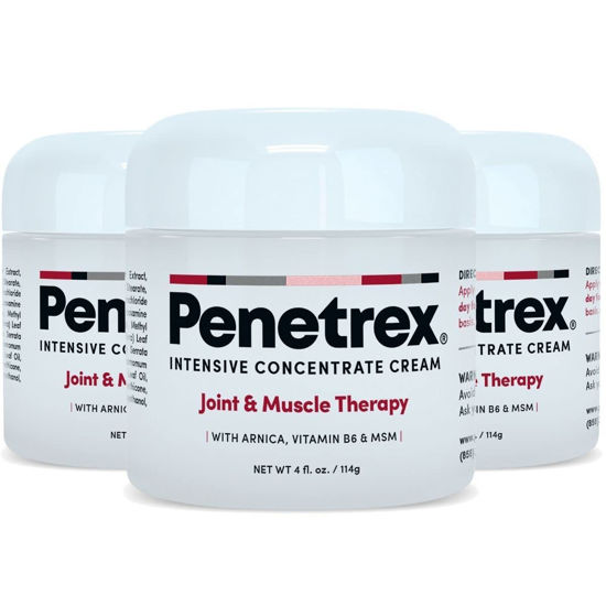 Picture of Penetrex Joint & Muscle Therapy - 4oz Cream (3-Pack) - Intensive Concentrate Rub for Joint & Muscle, Premium Formula with Arnica, Vitamin B6 & MSM Provides Relief for Back, Neck, Hands, Feet