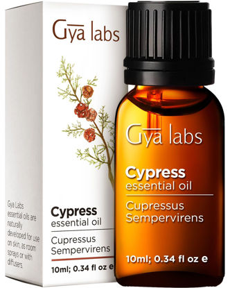 Picture of Gya Labs Natural Cypress Essential Oil (0.34 fl oz) - Cypress Oil for Diffuser & Aromatherapy. Cypress Oil Essential Oils for Hair, Skin, and Overall Wellbeing