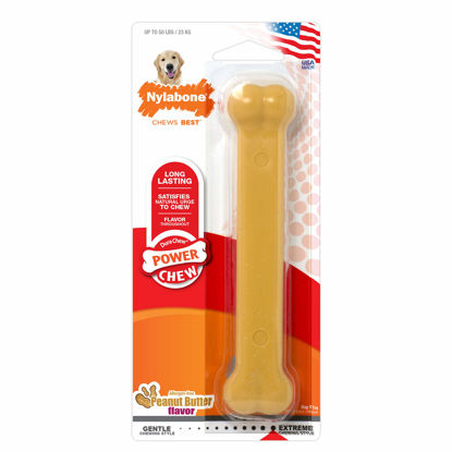 Picture of Nylabone Power Chew Flavored Durable Chew Toy for Dogs Peanut Butter Large/Giant (1 Count)