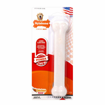 Picture of Nylabone Power Chew Flavored Durable Chew Toy for Dogs Chicken Large/Giant (1 Count)