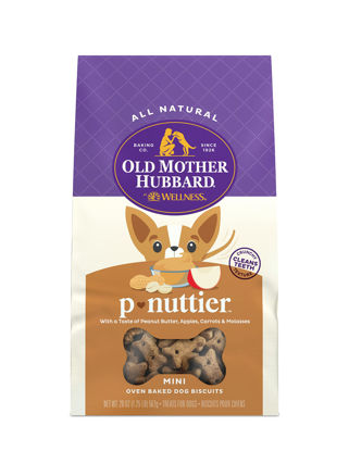 Picture of Old Mother Hubbard by Wellness Classic P-Nuttier Natural Dog Treats, Crunchy Oven-Baked Biscuits, Ideal for Training, Mini Size, 20 ounce bag